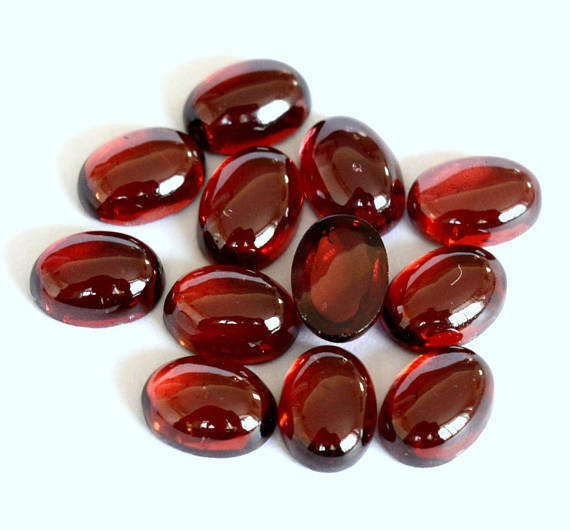 Lovely Lot Natural Red Garnet 10x14 Mm Oval Cabochon Loose Calibrated Gemstones